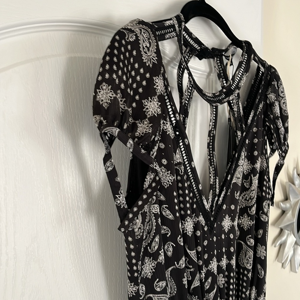 VERONICA WEBB LADIES BLACK WHITE NYLA PRINT DRESS-M - Picture 5 of 9